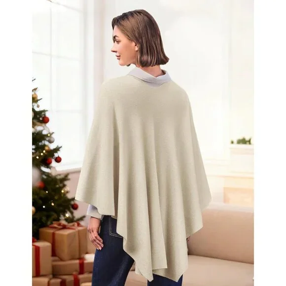 Women's Barley Twist 1 Elegant Open Poncho Sweater Spring Fall Winter Shawl Wrap - Picture 3 of 6
